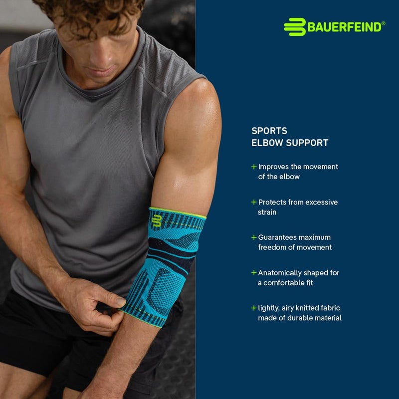 باورفيند Bauerfeind Sports Elbow Support - Breatable Compression Combow Brace - منصات محددة لحماية الكوع الداخلي والخارجي ضد ضغط المفاصل ؛ نسيج قابل للغسل ودائم (متوسط وردي) - Image 5