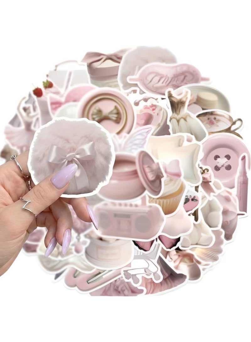Aura Style 50-Piece Coquette Pink Aesthetic Sticker Pack for Girls Cute Balletcore Decals for Laptops Planners and Water Bottles - Image 5