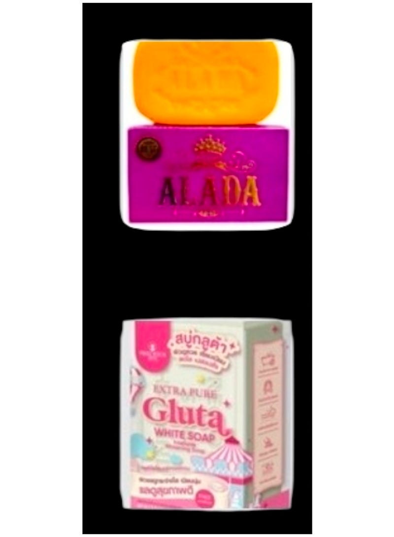 AlAda INSTANT WHITENING SOAP 160G+PRECIOUS SKIN EXTRA PURE GLUTA WHITE SOAP INTENSIVE WHITENING SOAP 80G