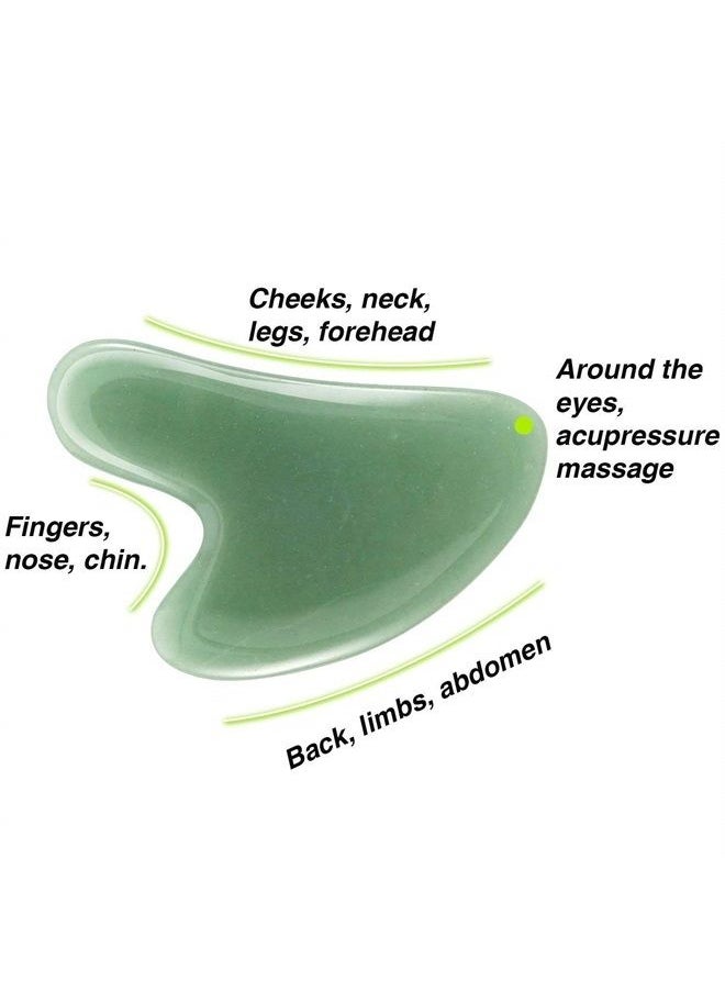 ONWON - Aventurine Gua Sha Scraping Massage Board Tool Natural Jade Stone Guasha Board for Face Body Skin Caring Spa Therapy Trigger Point Treatment Soft Tissue Mobilization Tool - Image 1