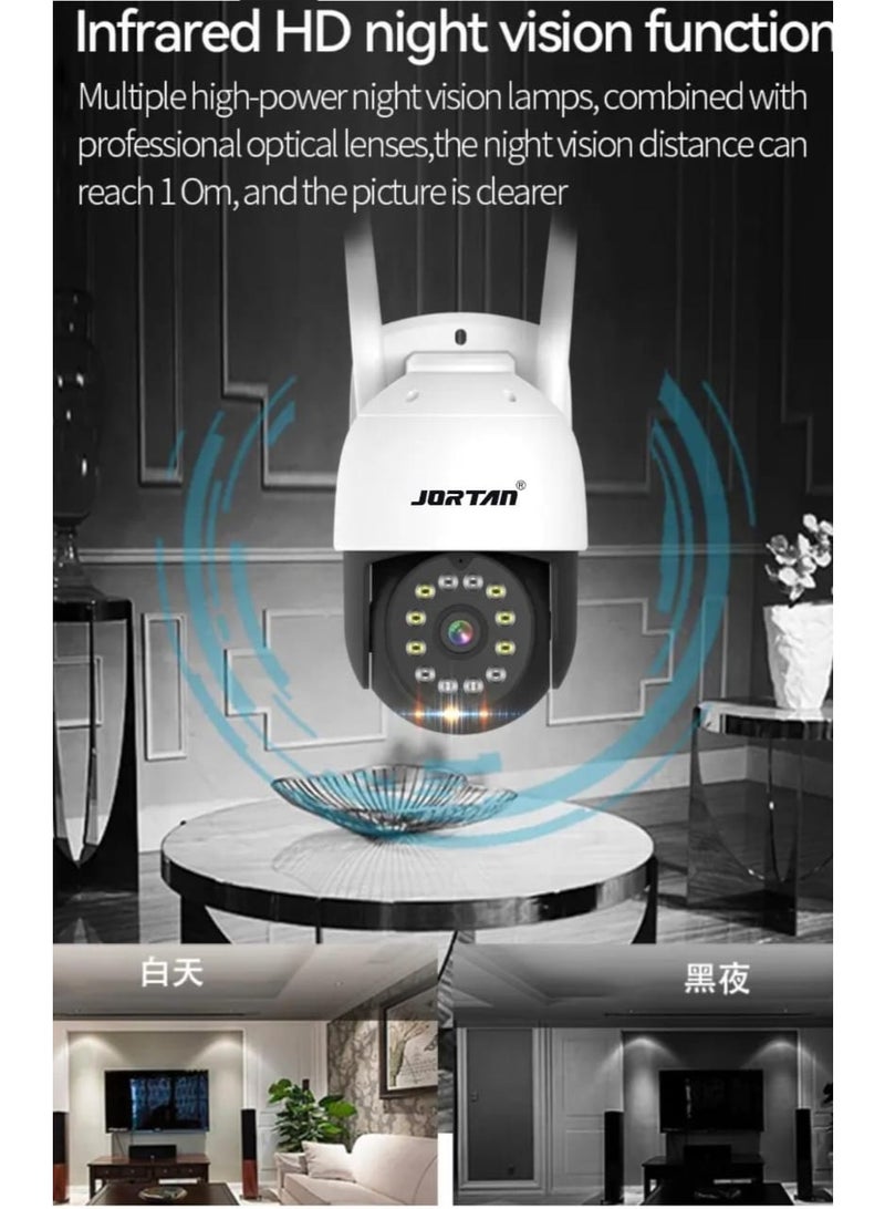 جورتان كاميرا مراقبة جورتان 4 ميجا بكسل 1080 بكسل داخلية وخارجية مزودة بشبكة واي فاي، رؤية ليلية كاملة الألوان، محادثة ثنائية الاتجاه، كشف الحركة، تتبع الحركة، مقاومة للماء والغبار IP66، تحكم PTZ - Image 5