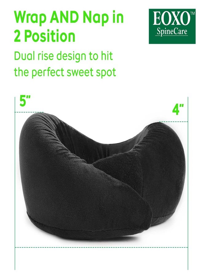 EoxoTravel Neck Pillow Memory Foam U-Shape Cushion for Flight, Car & Train | Ergonomic Head, Neck & Shoulder Support | Portable Travel Pillow with Washable Cover - Image 3