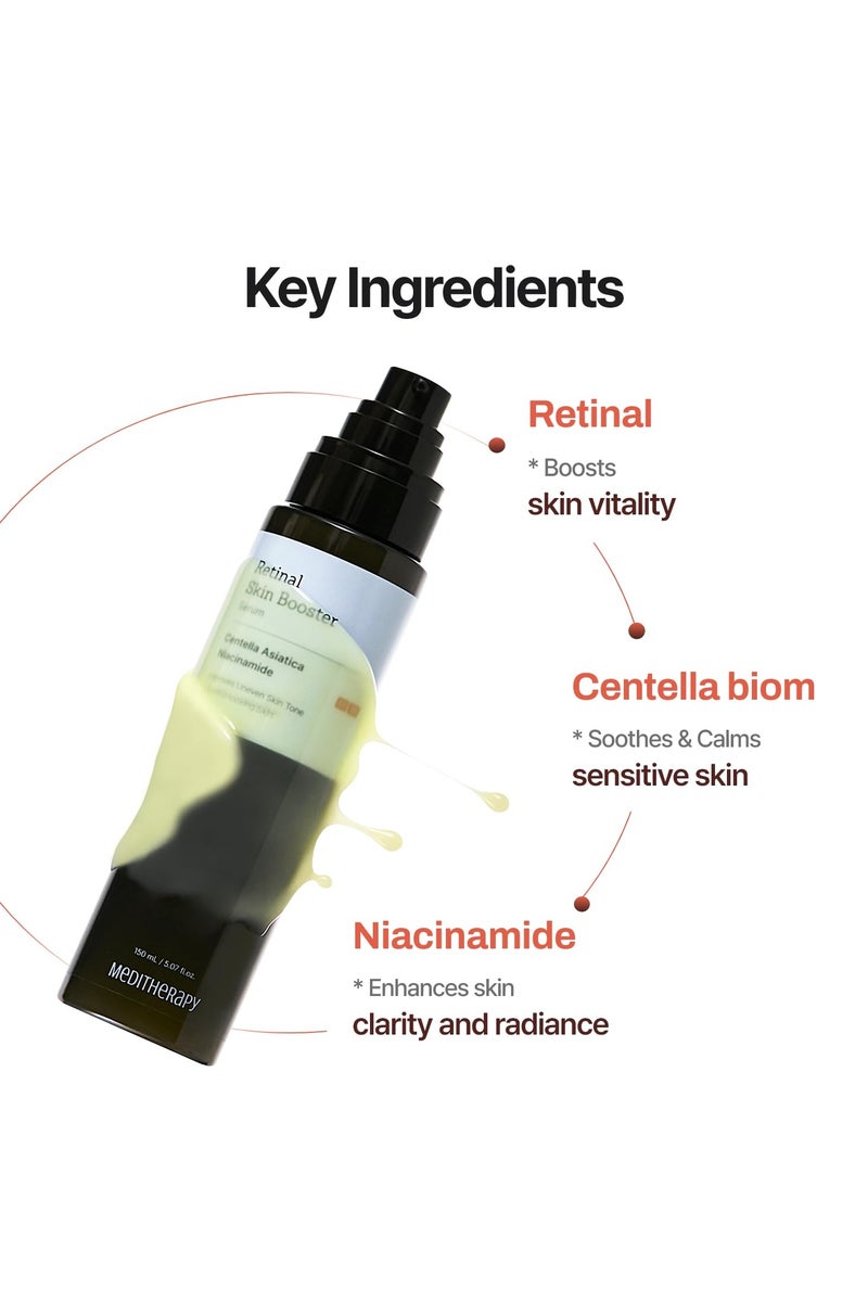 MEDITHERAPY Retinal Skin Booster Serum 5.07 Fl. Oz for Beginner&Sensitive Skin - Advanced Retinol Serum for Face and Body - Vegan Retinaldehyde Facial Serum for Uneven Skin Tone&Fine Lines - Image 4