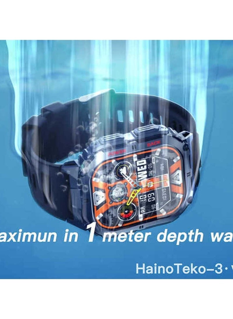 Haino Teko Smart Watch with 3 Pairs of Straps – AMOLED Display, Waterproof, Heart Rate Monitor, Sleep Tracker, Wireless Charging – Stylish & Functional Smartwatch for Men & Women - Image 3