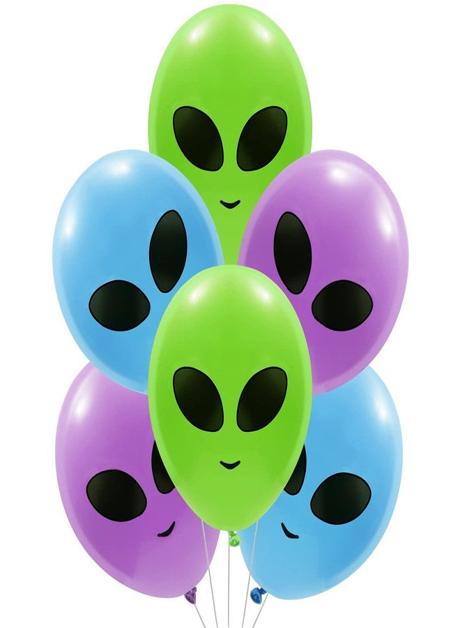 Whaline 65Pcs Alien Balloons Green Blue Purple Alien Party Latex Balloons UFO balloons Outer Space Aliens Decorations for Birthday Party Baby Shower Supplies Home Backdrop Decorations - Image 1