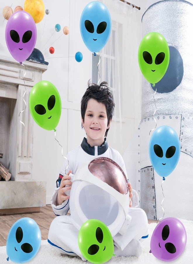 Whaline 65Pcs Alien Balloons Green Blue Purple Alien Party Latex Balloons UFO balloons Outer Space Aliens Decorations for Birthday Party Baby Shower Supplies Home Backdrop Decorations - Image 5