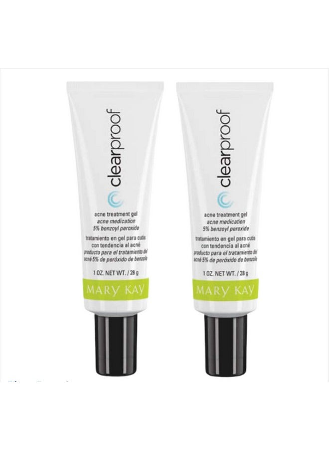 Mary Kay Mary Kay, 2 PCS CLEARPROOF ACNE TREATMENT GEL 1 FL OZ TRATAMIENTO EN GEL PARA PIEL CON ACNÉ 28 G 