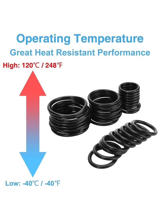 1200Pcs Nitrile Rubber O Ring Kit 24 Sizes O Rings Assortment Kit Set Sealing Washer NBR Metric o-Ring Assortment for Plumbing, Gas, Automotive and Faucet Repair, Resist Oil and Heat O- - Image 2