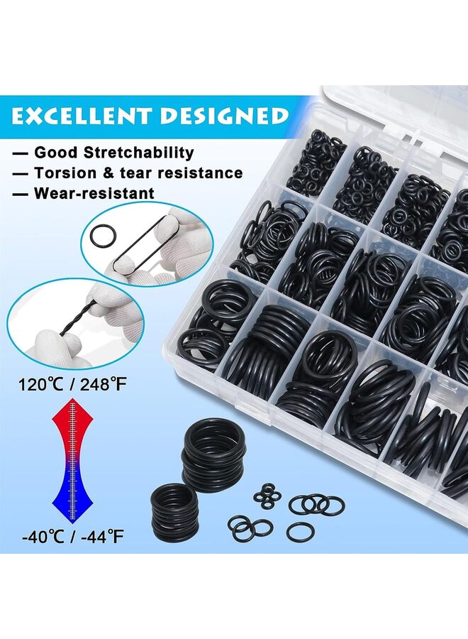1200Pcs Nitrile Rubber O Ring Kit 24 Sizes O Rings Assortment Kit Set Sealing Washer NBR Metric o-Ring Assortment for Plumbing, Gas, Automotive and Faucet Repair, Resist Oil and Heat O- - Image 5