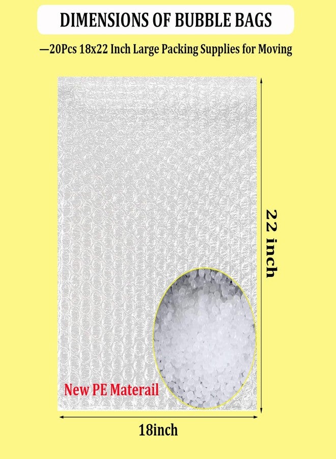 AYAYGD 20Pcs Clear Bubble Out Bags,18x22 Inch Large Bubble Pouches Wrap Bag for Shipping, Double Shockproof Bubble Cushioning Wrap Bag for Moving, Storage and Packing Supplies for Fragile Items - Image 2
