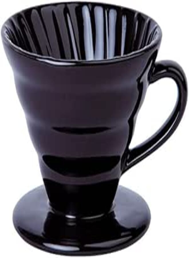 Funito Pour Over Coffee Dripper- Ceramic Slow Brewing Accessories for Home, Cafe, Restaurants - Easy Manual Brew Maker Gift - Strong Flavor Brewer - Paper Cone Filters