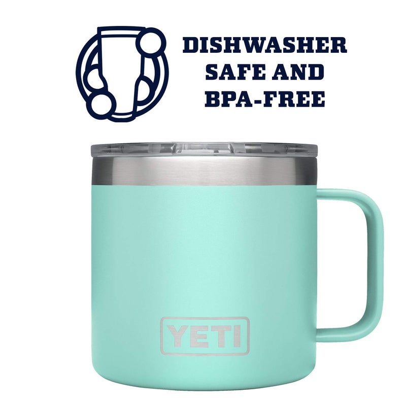 YETI YETI Rambler 14 oz Mug, Vacuum Insulated, Stainless Steel with MagSlider Lid, Seafoam  - Image 3