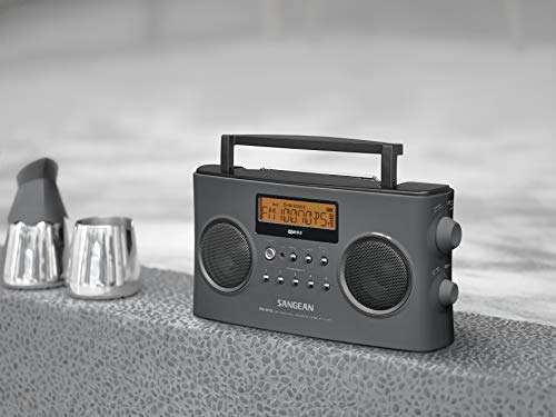 SANGEAN راديو محمول رقمي Sangean PR-D15 AM/FM-Stereo RDS مع شاحن بطارية مدمج، رمادي - Image 2