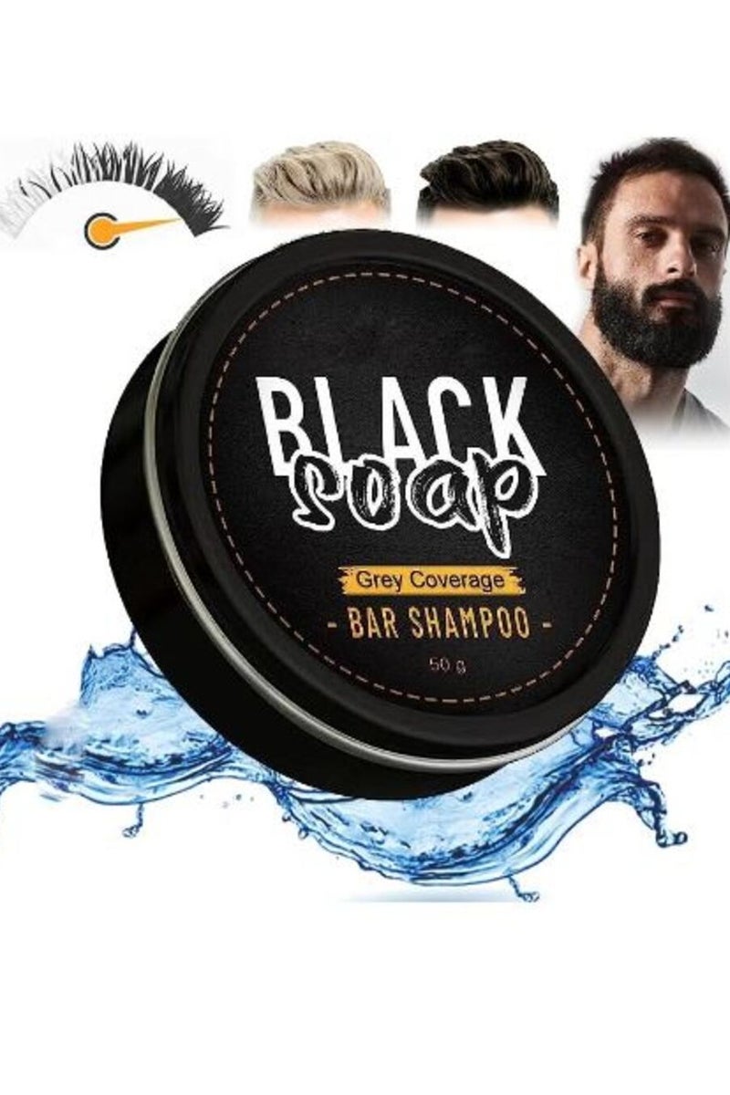 بلاك سوب شامبو تغطية الشعر الرمادي، شامبو صديق للبيئة لإخفاء الشعر الرمادي بشكل طبيعي، لتغذية الشعر واستعادته 50 جرام - Image 3