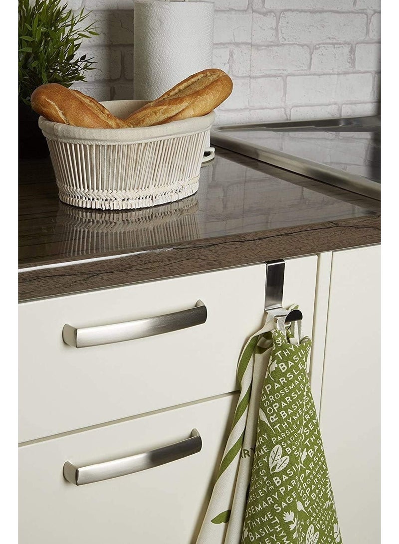 الخطافات، خطافات فوق الخزانة والخزانيات، خطافات الحمام، خطافات معدنية فوق الباب، حامل مصنوع من الفولاذ المقاوم للصدأ، خطافات قابلة للعكس لتعليق الملابس والقبعة والمنشفة والملابس، تساعد في تنظيم الغرفة، مجموعة من 4 قطع. - Image 5