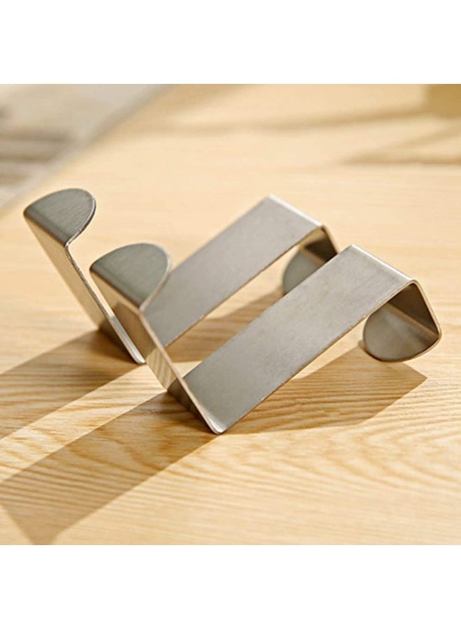 الخطافات، خطافات فوق الخزانة والخزانيات، خطافات الحمام، خطافات معدنية فوق الباب، حامل مصنوع من الفولاذ المقاوم للصدأ، خطافات قابلة للعكس لتعليق الملابس والقبعة والمنشفة والملابس، تساعد في تنظيم الغرفة، مجموعة من 4 قطع. - Image 3