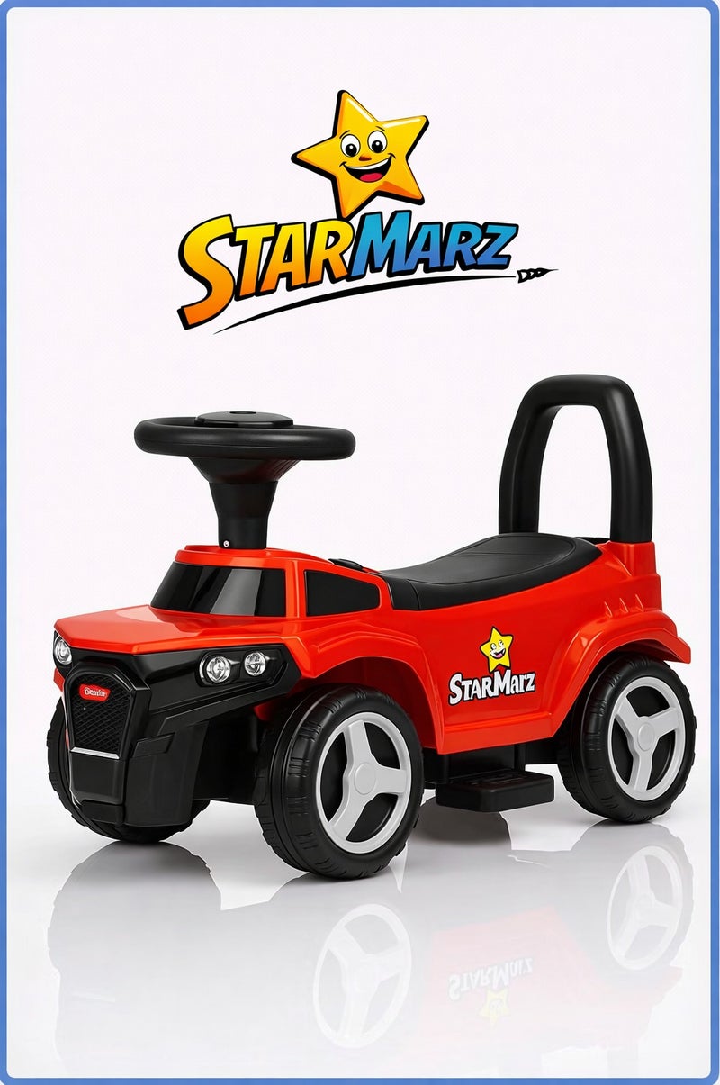 StarMarz Premium Construction Ride-On Car – Foot-to-Floor Push Car with Backrest & Tool Play Set – Toddlers (1–5Years), Red - Image 1