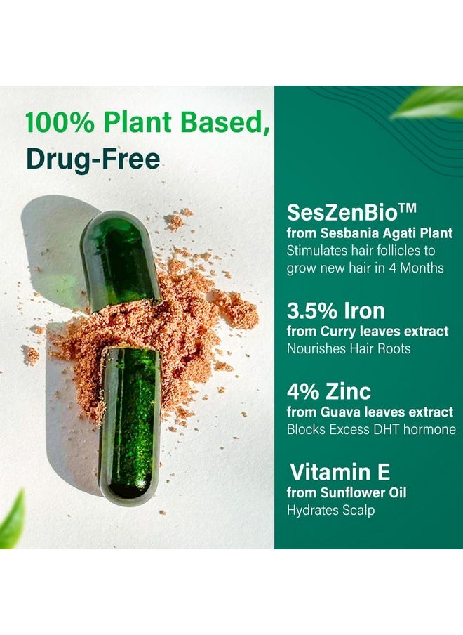 OZiva OZiva Hair Vitamin Capsules for Hair Growth & Hair Fall Control, 60 Cap and OZiva+ Advanced Hair Growth Serum with 3% Redensyl & 1% Lindera Root Extract | Balances Scalp Microbiome 30ml  - Image 3