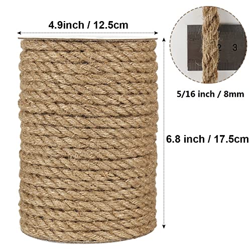 Tenn Well 8mm Jute Rope, 98 Feet 5/16” Thick Jute Cord Strong Rope Twine for Crafting, Gardening, Home Decoration, Cat Scratcher - Image 5