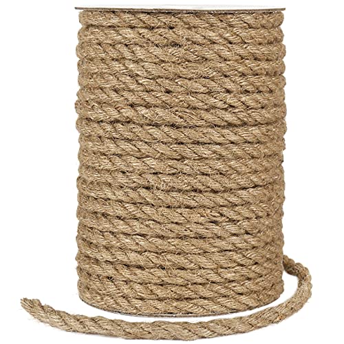 Tenn Well 8mm Jute Rope, 98 Feet 5/16” Thick Jute Cord Strong Rope Twine for Crafting, Gardening, Home Decoration, Cat Scratcher - Image 1