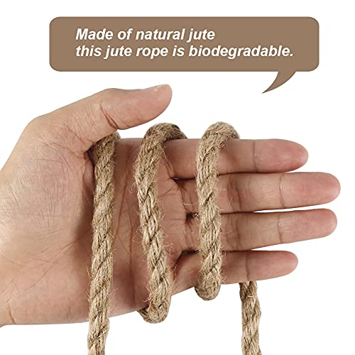 Tenn Well 8mm Jute Rope, 98 Feet 5/16” Thick Jute Cord Strong Rope Twine for Crafting, Gardening, Home Decoration, Cat Scratcher - Image 2