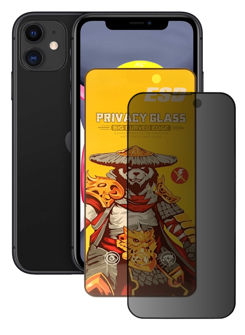 ESD Tempered Dustproof Privacy Glass Screen Protector Compatible For iPhone 11  - Image 1