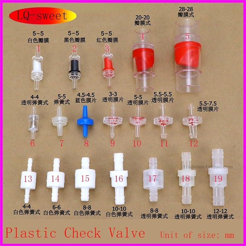 صمام فحص بلاستيكي أحادي الاتجاه توقف داخلي للوقود الغاز السائل 2 قطعة 17 8 8 زنبرك - Image 3