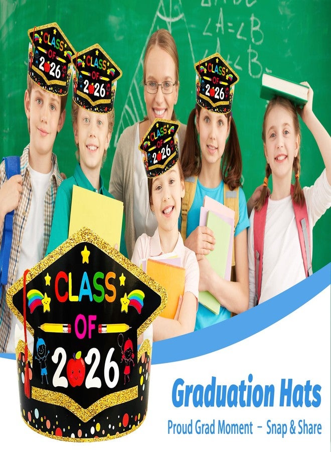 HEYINSHEN قبعات تخرج للأطفال من HEYINSHEN 24 قطعة تاج تخرج ورقي لحفل تخرج رياض الأطفال لعام 2026 مع 24 حبل مرن لاحتفالات التخرج - Image 4