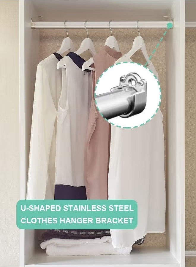 Realfrog Heavy Duty Closet Pole Sockets, 4 Pack Stainless Steel Closet Rod End Supports,Rod Holder with Screws,Easy Installation Or Quick Removal Shower Curtain Hanging Tube Rod Bracket - Image 5