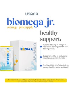 USANA Biomega Jr. Fish Oil Supplement With Omega 3 Fatty Acids For Kids 4+ - 14 Packets  - Image 5