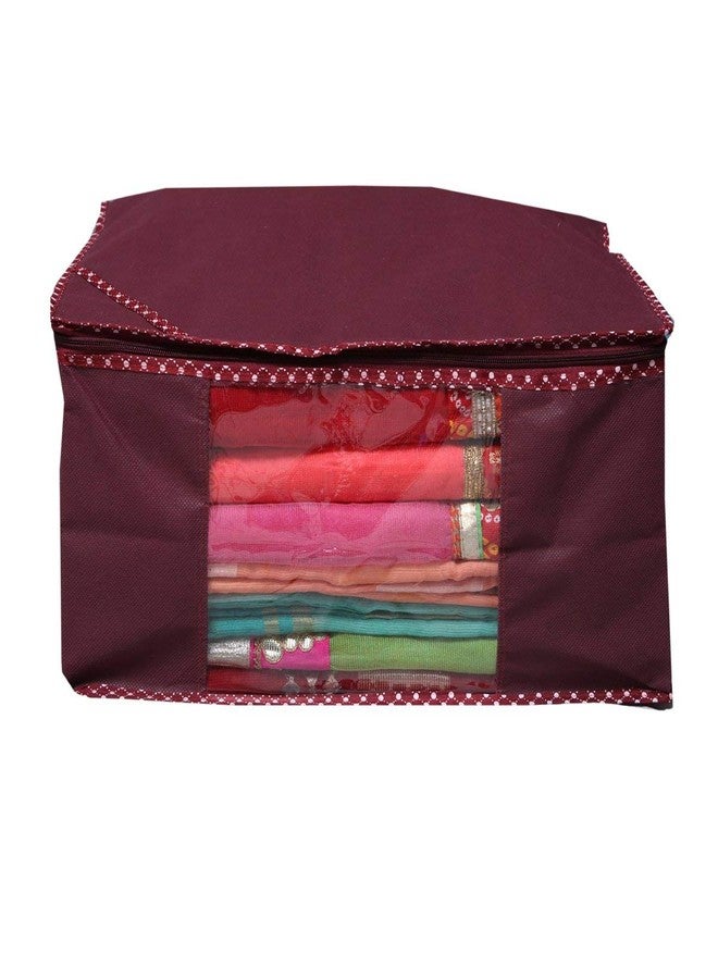 Shopocus Non-Woven Saree Cover/Bag with Zip for storage 2 Pcs Set (Maroon) 9 Inches - Image 3