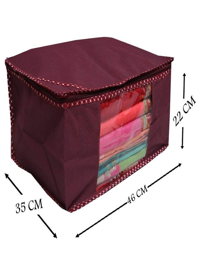 Shopocus Non-Woven Saree Cover/Bag with Zip for storage 2 Pcs Set (Maroon) 9 Inches - Image 2