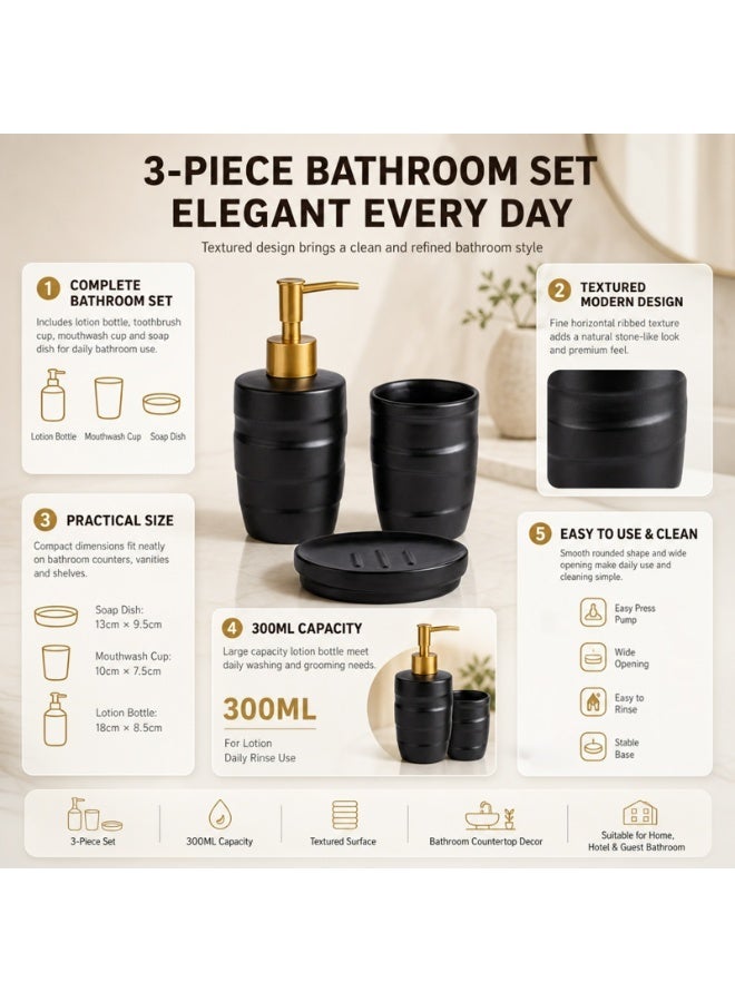 فوك 3pcs اكسسوارات الحمام مجموعة السيراميك يتضمن الصابون موزع فرشاة الأسنان كوباند صحن الصابون للحمام الحديث ديكور طاولة - Image 3
