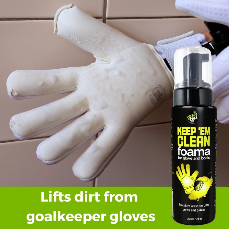 gloveglu غسول قفازات Keep 'Em Clean Foama لقفازات حراس المرمى وأحذية كرة القدم، 200 مل - Image 5