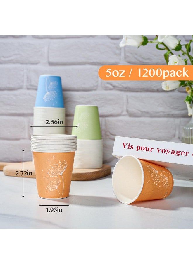 LITOPAK 1200 Pack 5 oz Paper Cups, Colorful Samll Disposable Paper Bathroom Cups for Parties, Travel, and Events - Image 1