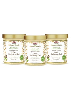 African Pride Moisture Miracle Hydrate & Hold Curl Defining Hair Gel (3 Pack), For Natural Coils & Curls, Hydrates & Controls Frizz, 18 oz