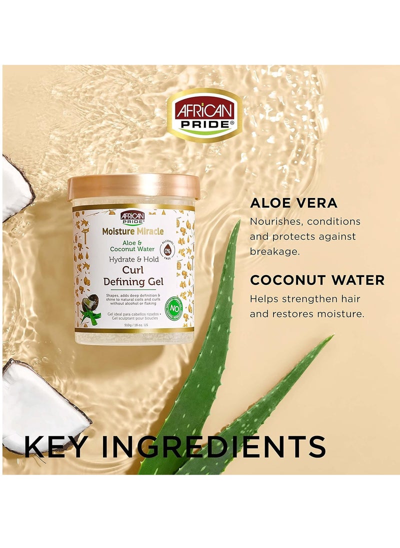 African Pride African Pride Moisture Miracle Hydrate & Hold Curl Defining Hair Gel (3 Pack), For Natural Coils & Curls, Hydrates & Controls Frizz, 18 oz  - Image 2