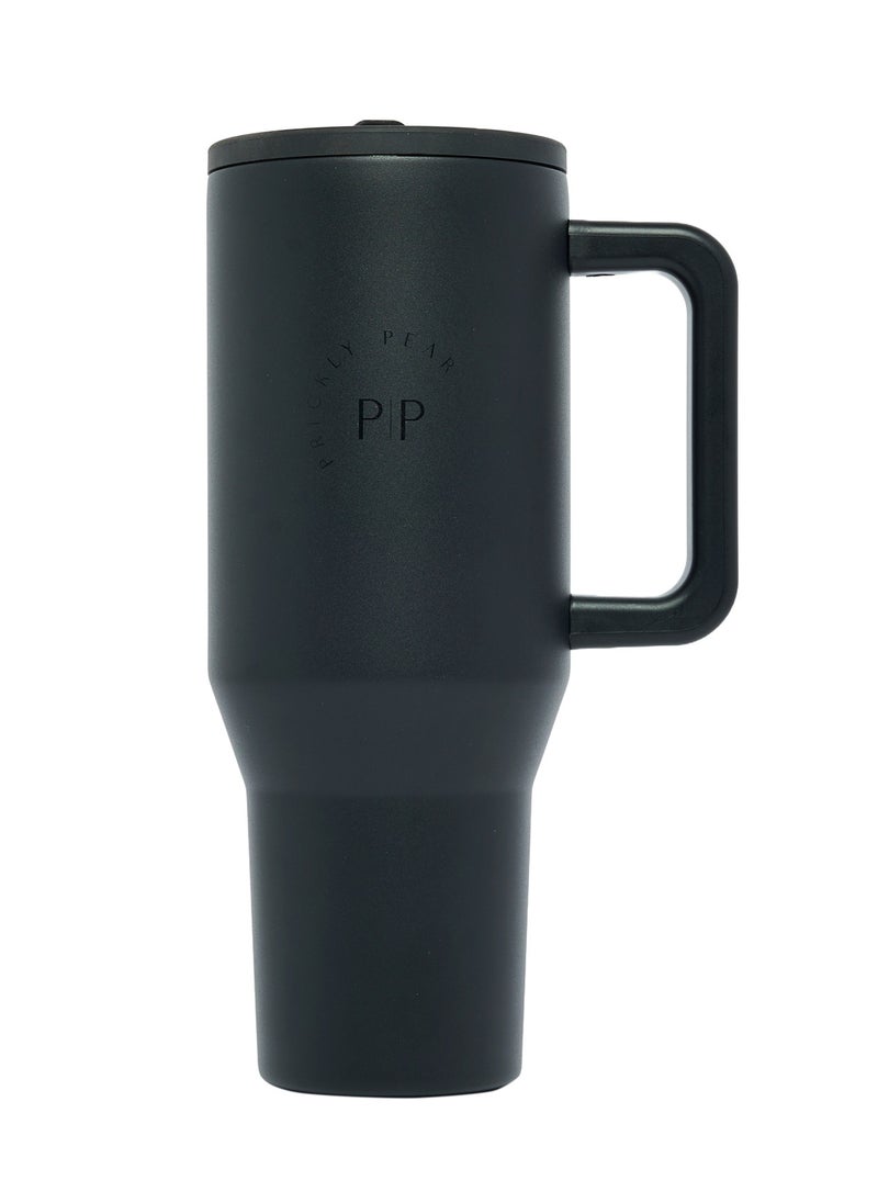 Prickly Pear Stainless Steel Water Bottle 40 Oz Hydrator Black Logo  - Image 2
