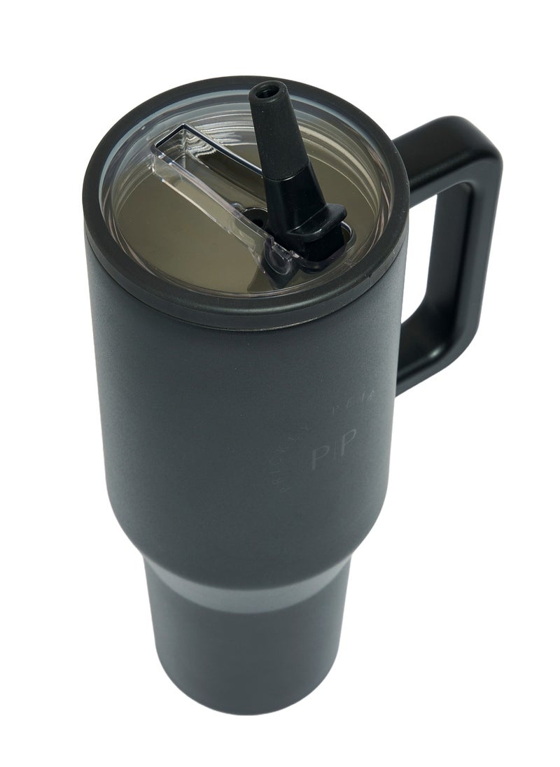 Prickly Pear Stainless Steel Water Bottle 40 Oz Hydrator Black Logo  - Image 3