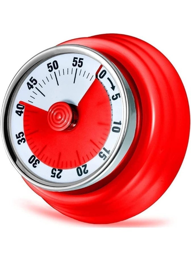 Mechanical Kitchen Timer, 60-Minute Wind-Up Countdown Timer with Loud Ring, Magnetic Back, No Battery Required, Cute Cooking Timer for Kitchen, Study, Classroom, Home Use - Image 1