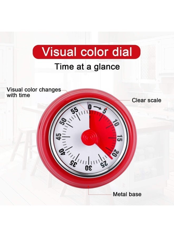 Mechanical Kitchen Timer, 60-Minute Wind-Up Countdown Timer with Loud Ring, Magnetic Back, No Battery Required, Cute Cooking Timer for Kitchen, Study, Classroom, Home Use - Image 5