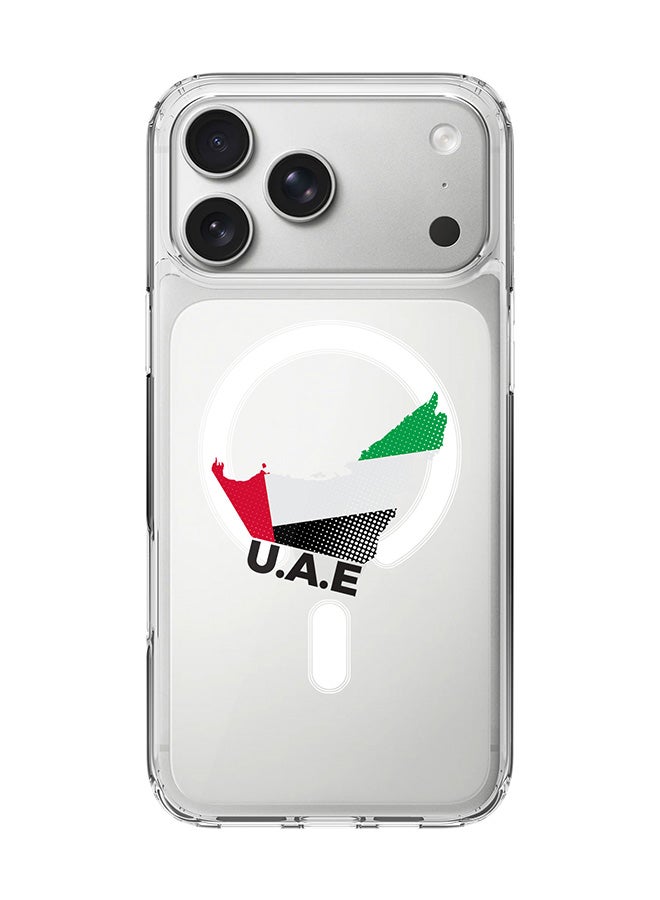 Stylizedd غطاء ماغسيف شفاف كلاسيكي لجهاز آيفون 17 برو ماكس، غطاء هجين ناعم حواف مرنة مضاد للسقوط TPU PC جل رقيق شفاف [مصمم لجهاز آيفون 17 برو ماكس] - خريطة الإمارات