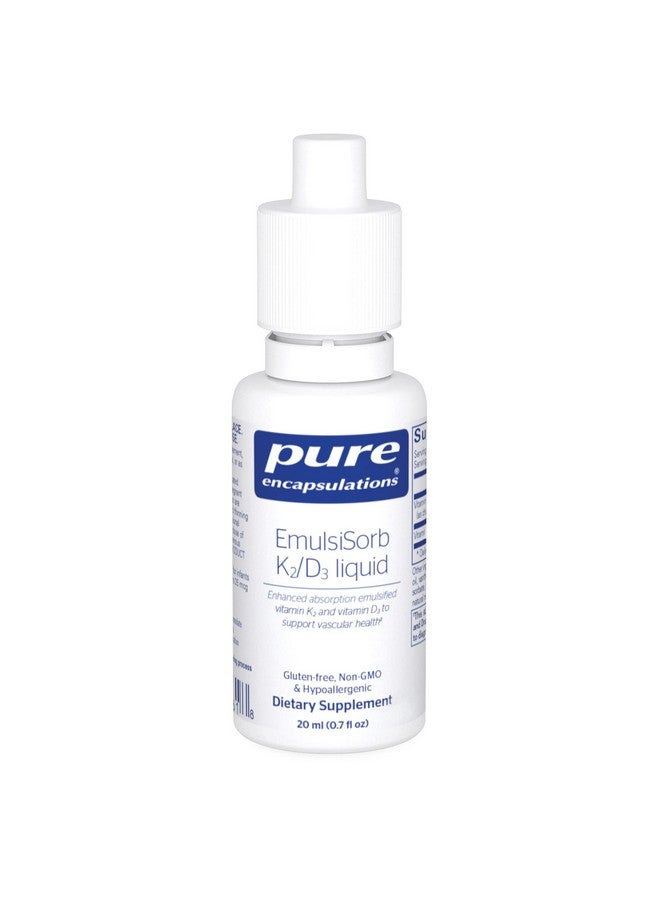 Pure Encapsulations EmulsiSorb K2/D3 Liquid | Enhanced-Absorption Emulsified Vitamin K2 and Vitamin D3 for Vascular Health Support | 0.7 Fl Oz - Image 1