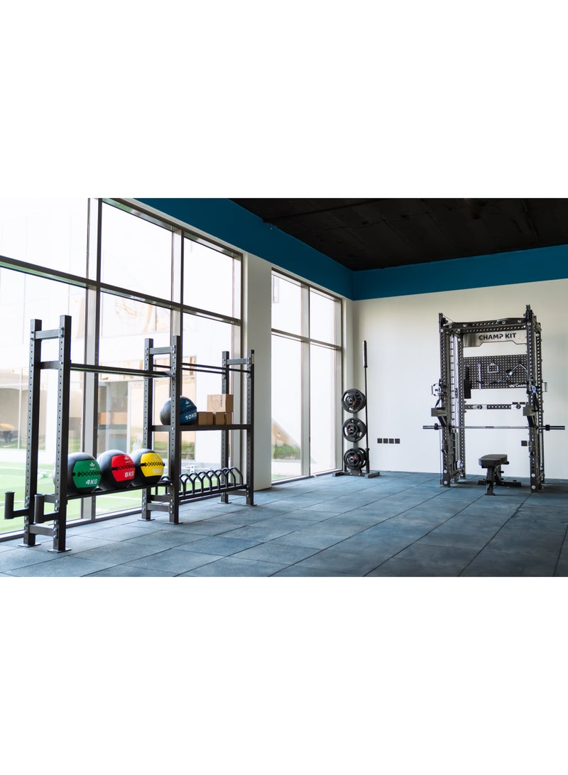 CHAMP KIT Gym Storage Rack – Heavy-Duty Multi-Functional Fitness Organizer for Dumbbells, Barbells, Kettlebells & Accessories – Durable Design Supports Up to 300kg - Image 2