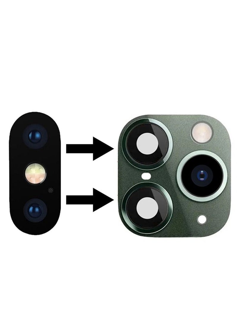 CATANES - iPhone X XS Duplicate Camera Lens Camera Upgrade Protective Lens Change iPhone X XS to 11 Pro 11 Pro Max Green - Image 1