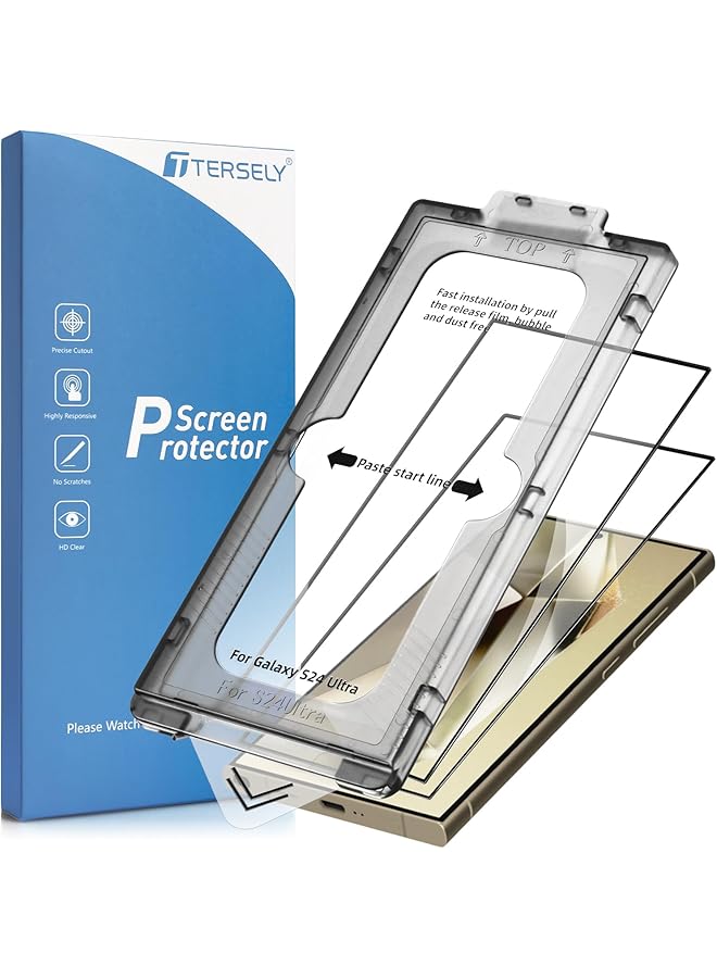 erorex 2 Pack 9H Tempered Glass For Samsung Galaxy S24 Ultra 5G Auto Dust Elimination Installation And Alignment Hd Clear Easy Installation Support Fingerprint Unlock Anti Scratch Film  - Image 1