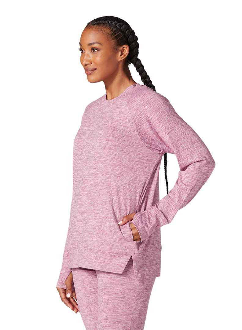 TAVI BRUSHED TEC KNIT SWEATSHIRT BERRY SPACE DYE - Image 2