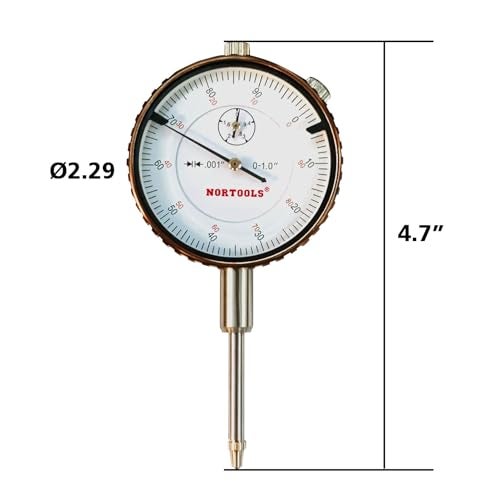 NORTOOLS Dial Indicator with Magnetic Base 0-1.0" & Point Set Dial Test Indicator 0.001" Precision Measuring Gauge Tools Kit， Magnetic Dial Indicator Base Holder with Fine Adjustment - Image 2