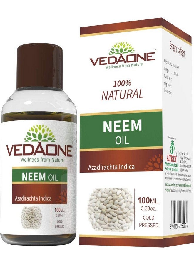 Vedaone 100% Pure Natural And Undiluted Cold Pressed Neem Oil - 100ml (Pack of 3) - Image 1