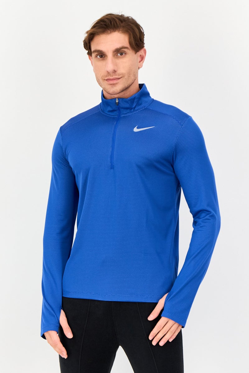 Nike Men Dri Fit Long Sleeve Running Sweatshirt, Blue - Image 1